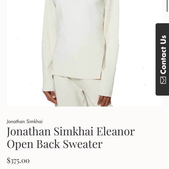 NEW Jonathan Simkhai Eleanor Tie Back Sweater M - Picture 5 of 5